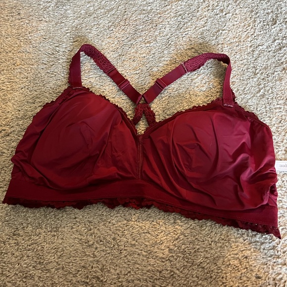 Auden Burgundy Bralette Size 2x - Picture 6 of 7